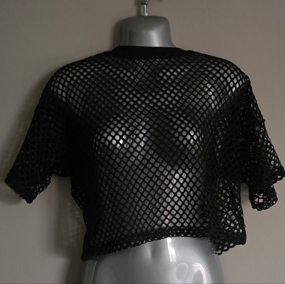 Black Mesh Women's Top